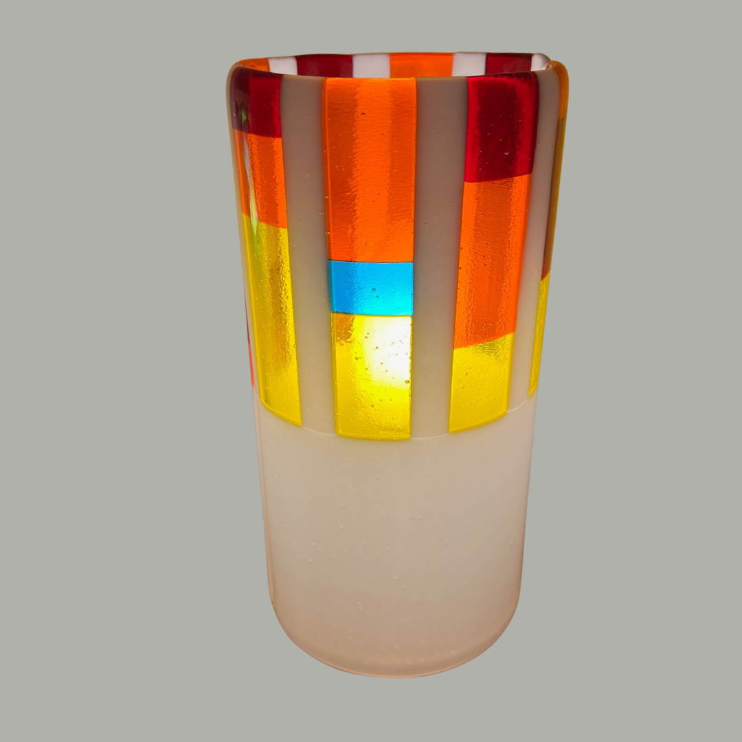Unika-bordlampe-vertical-stribes-orange